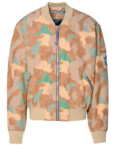 Acne Studios Camouflage Printed Zip-up Bomber Jacket - Pink