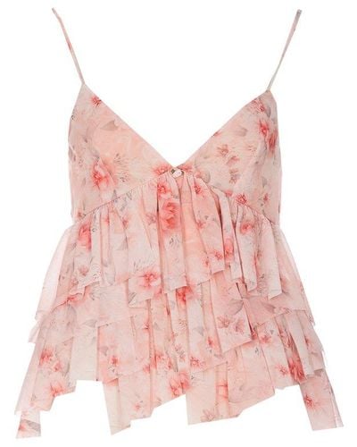 Aniye By Floral Printed Spaghetti Strap Top - Pink