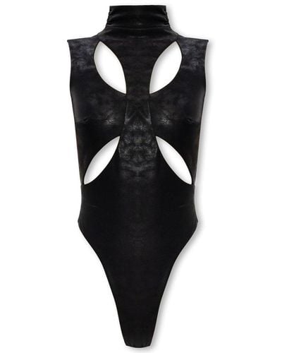 MISBHV Cut-out Detailed High-neck Bodysuit - Black