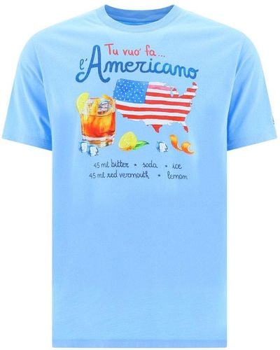 Mc2 Saint Barth "americano Drink" T-shirt - Blue
