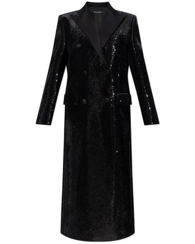 Dolce & Gabbana Coat With Sequins - Black