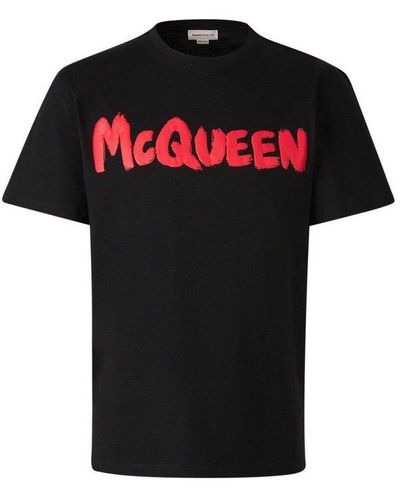 Alexander McQueen Logo Printed Crewneck T-shirt - Black