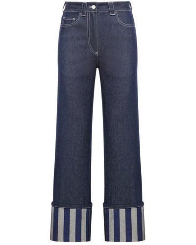 Sunnei Straight Leg Turn-up Hem Jeans - Blue