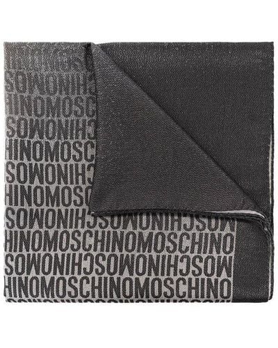 Moschino Scarf With Logo, - Black