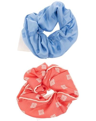 Givenchy Silk Scrunchie Set, - Blue