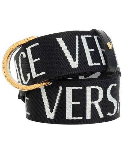 Versace Allover Greca /white Belt - Black