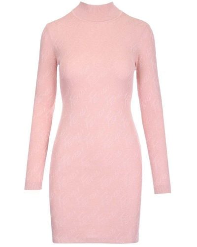 Fendi Blush Pink Viscose Fitted Dress