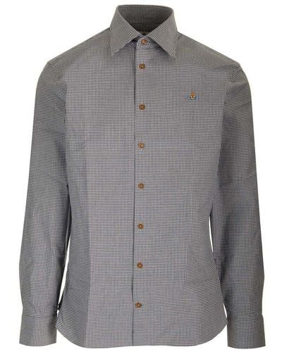 Vivienne Westwood Gingham Stretch Cotton Shirt - Grey