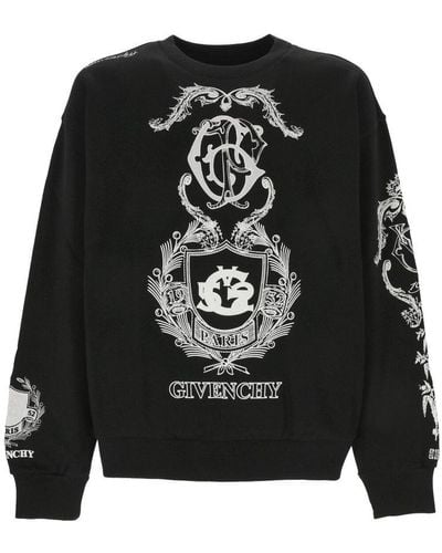 Givenchy Crest Boxy Fit Fleece Sweatshirt - Black