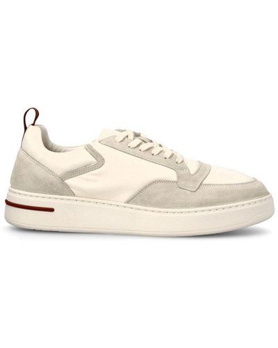 Loro Piana Newport Walk Suede-trimmed Sneakers - White