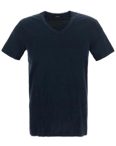 Tom Ford Slim Fit Crewneck T-shirt - Blue