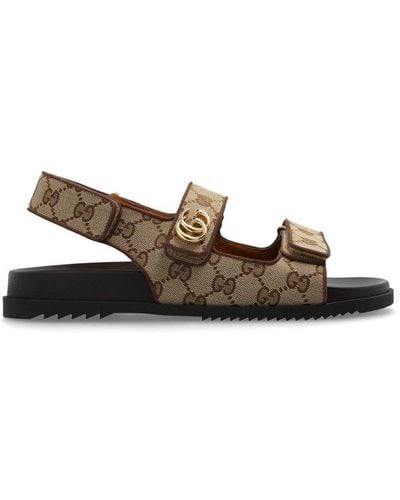 Gucci Double G Monogrammed Sandals - Multicolour