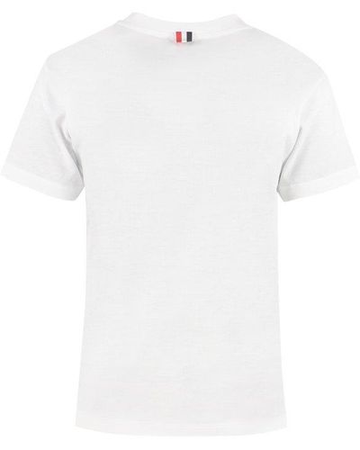 Thom Browne Logo Patch Crewneck T-shirt - White