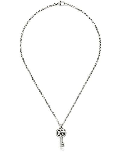Gucci gg Marmont Key Charm Necklace - Metallic