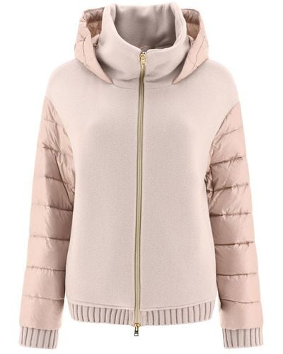 Herno Down Jacket With Contrasting Textures - Pink