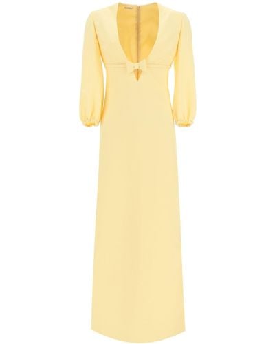 Miu Miu Sable Bow Long Dress - Yellow
