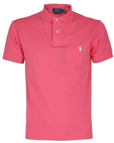 Polo Ralph Lauren Logo Detailed Short-sleeved Polo Shirt - Pink