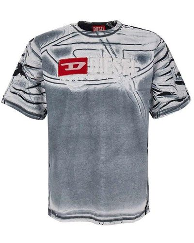 DIESEL T-Ox Cotton Jersey T-Shirt - Gray
