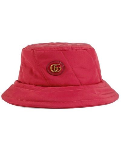 Gucci GG Quilted Bucket Hat - Red