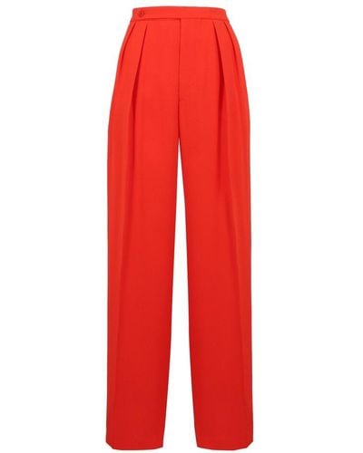 Aspesi Side-button Detailed Welt-pocketed Pants - Red