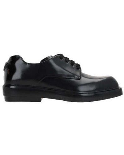 Prada Square-toe Lace-up Shoes - Black