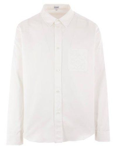 Loewe Buttoned Long-sleeved Shirt - White