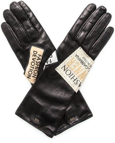 Dolce & Gabbana Logo Patch Gloves - Black