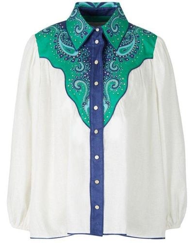 Zimmermann Embellished Buttoned Shirt - Green