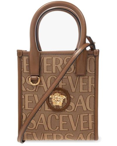 Versace La Medusa Allover Mini Tote Bag - Brown