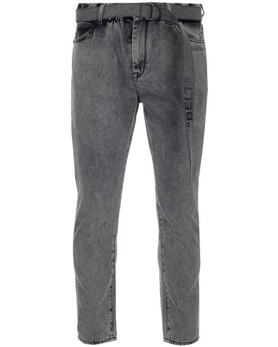 Off-White c/o Virgil Abloh Belted Jeans - Grey