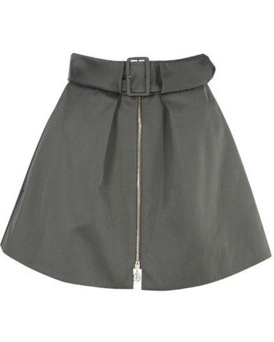 Patou High Waist Zip Detailed Mini Skirt - Gray