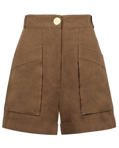 LeKasha Button Detailed Shorts - Brown