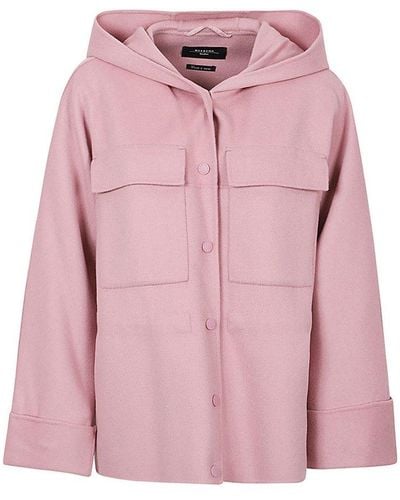 Weekend by Maxmara Relaxed Fit Hooded Parka - Pink