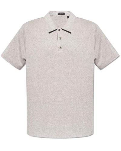 Theory Polo Shirt With Short Sleeves, - Gray