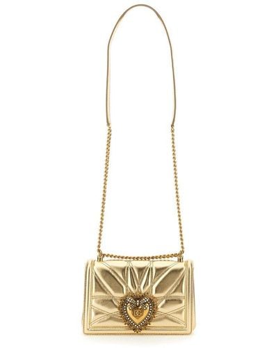Dolce & Gabbana Medium Quilted Devotion Bag - Metallic