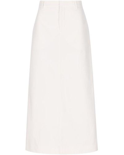 Valentino Straight Hem Midi Skirt - White