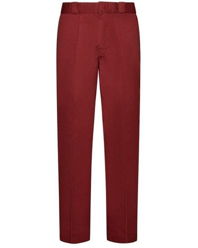 Dickies Logo Patch Straight Leg Trousers - Red