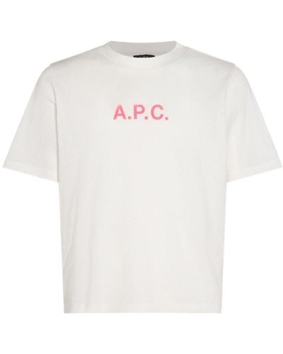 A.P.C. Logo Printed Crewneck T-shirt - White