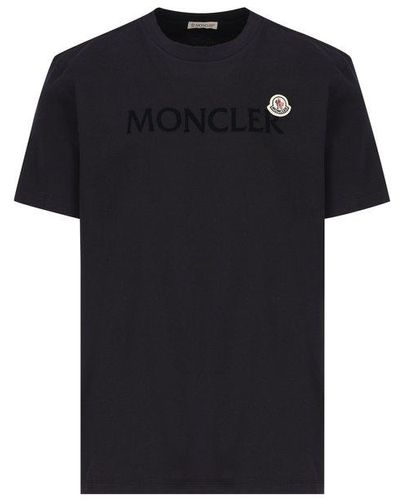 Moncler Flocked Crewneck T-shirt - Black