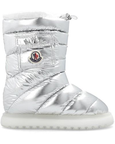 Moncler Logo Patch Puffer Boots - White