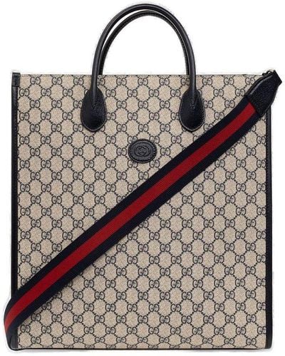 Gucci 'GG Supreme' Shopper Bag - Brown