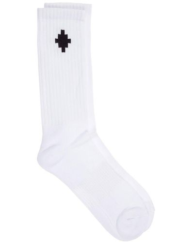 Marcelo Burlon Logo Intarsia Socks - White