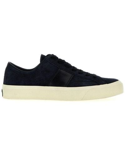 Tom Ford Logo Patch Low-top Sneakers - Blue