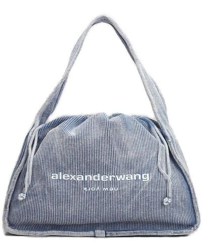 Alexander Wang Faded Rib Knit Ryan Large Bag - Blue