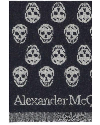 Alexander McQueen Allover Skull Intarsia-knitted Scarf - Multicolour