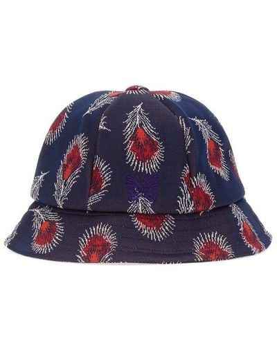 Needles Graphic Patterned Bucket Hat - Blue