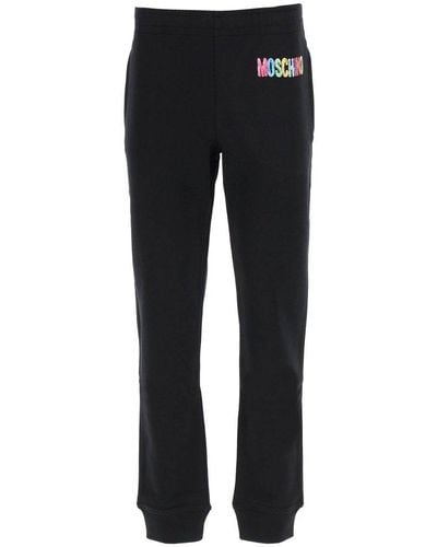 Moschino Logo-print Slim Cut Track Pants - Black