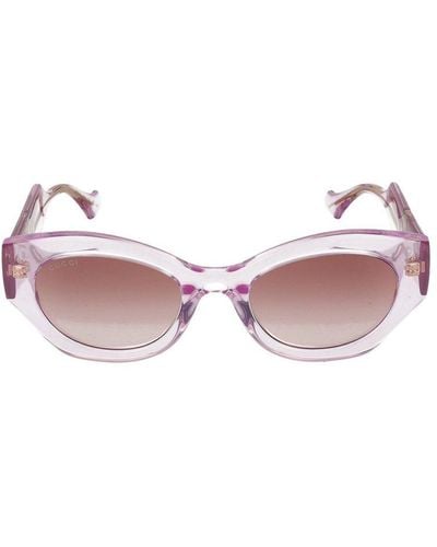 Gucci La Piscine Oval Frame Sunglasses - Pink