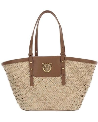 Pinko Love Summer Basket Bag - Natural
