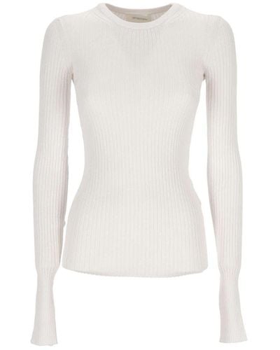 Sportmax Crewneck Long-sleeved Sweater - White